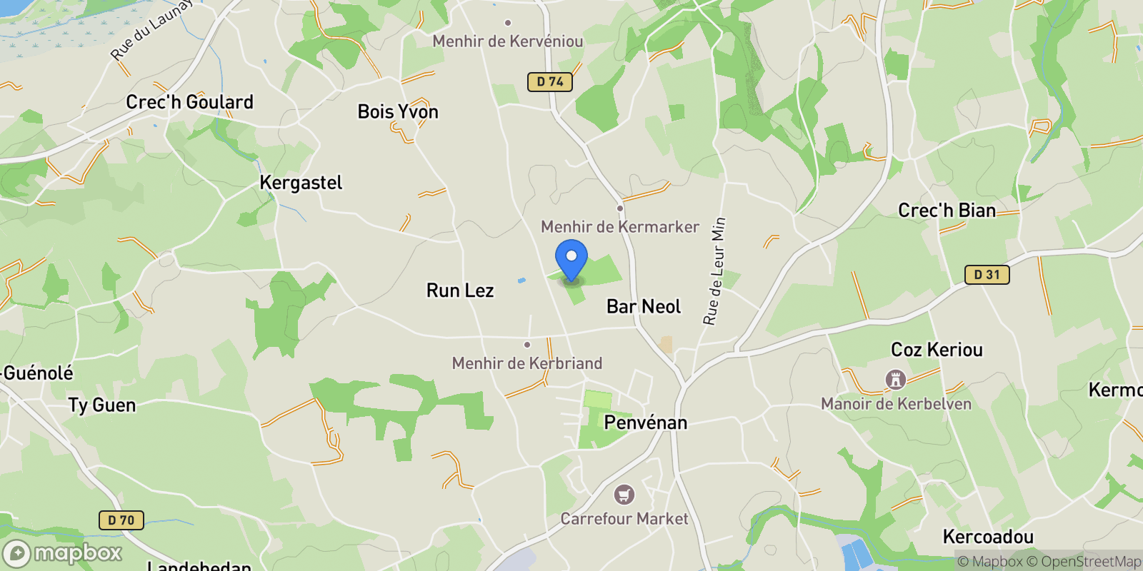Map showing Penvénan, Brittany, France.
