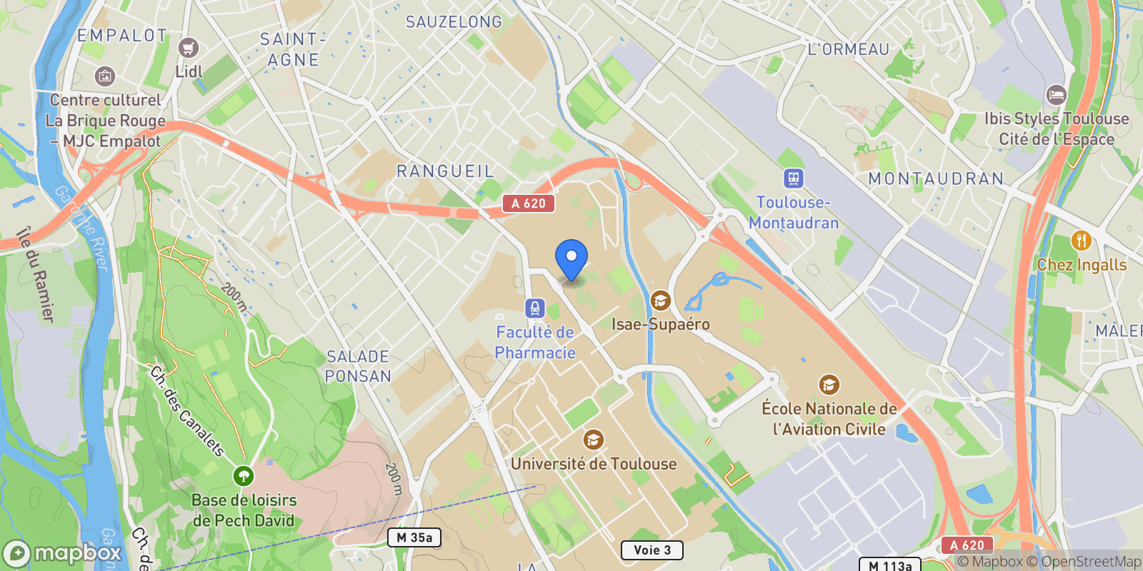 Map showing Toulouse, Occitanie, France.