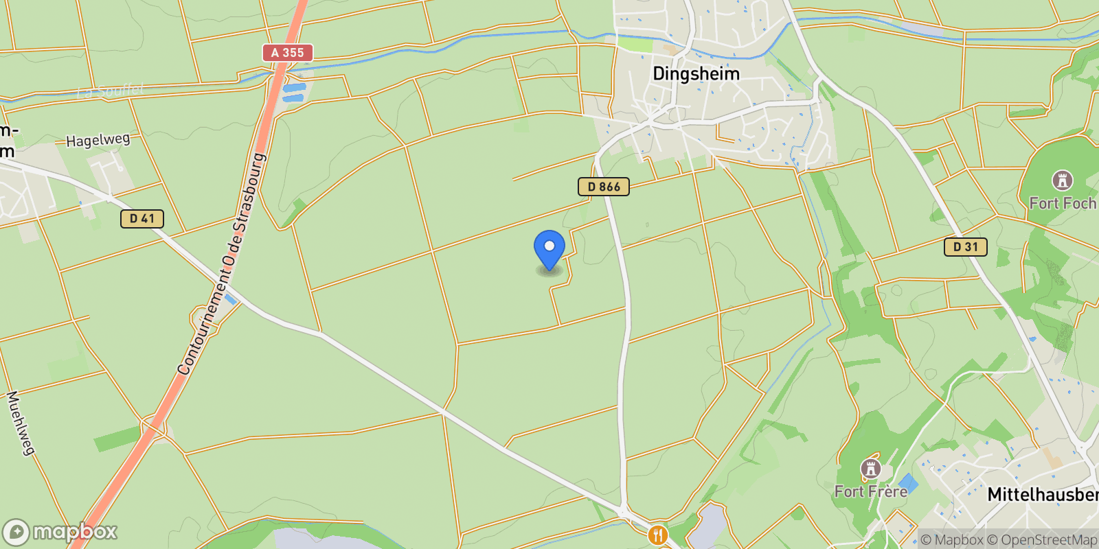 Map showing Dingsheim, Grand Est, France.