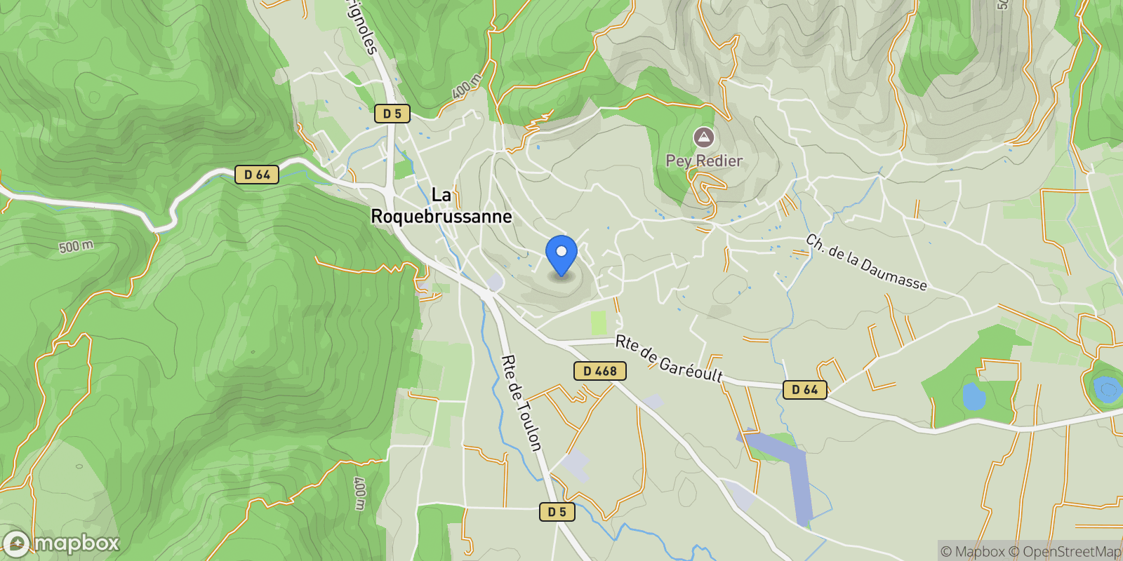 Map showing La Roquebrussanne, Provence-Alpes-Côte d'Azur, France.