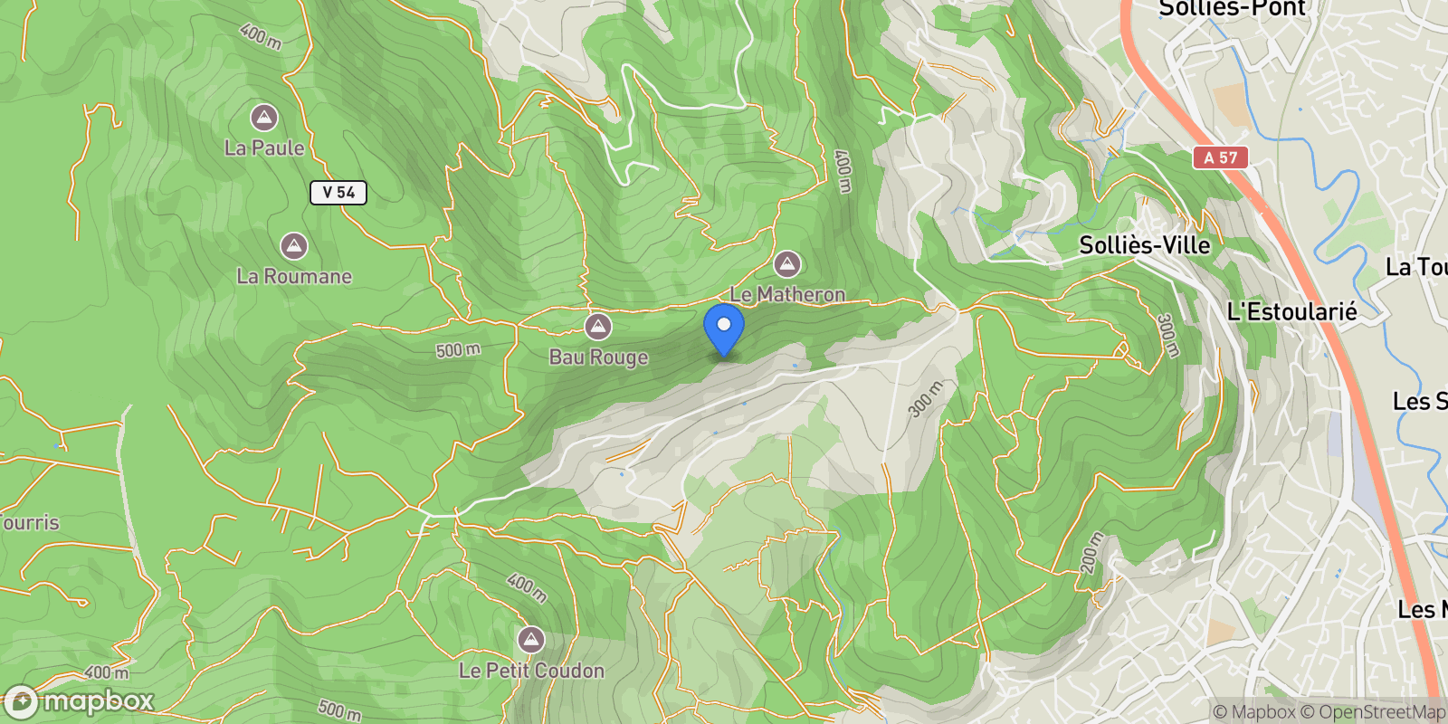 Map showing Solliès-Ville, Provence-Alpes-Côte d'Azur, France.