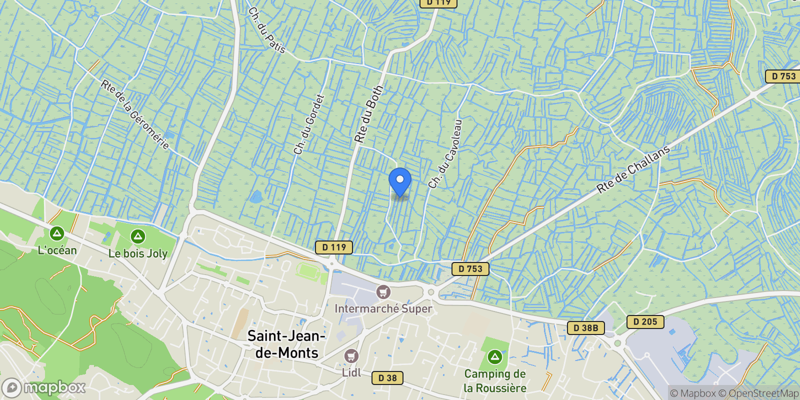 Map showing Saint-Jean-de-Monts, Pays de la Loire, France.