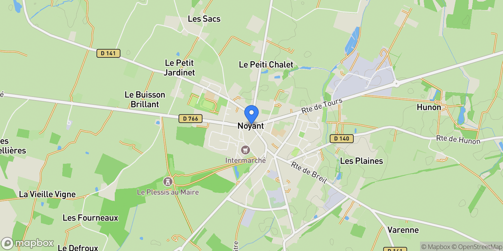 Map showing NOYANT VILLAGES, Noyant-Villages, Pays de la Loire, France.
