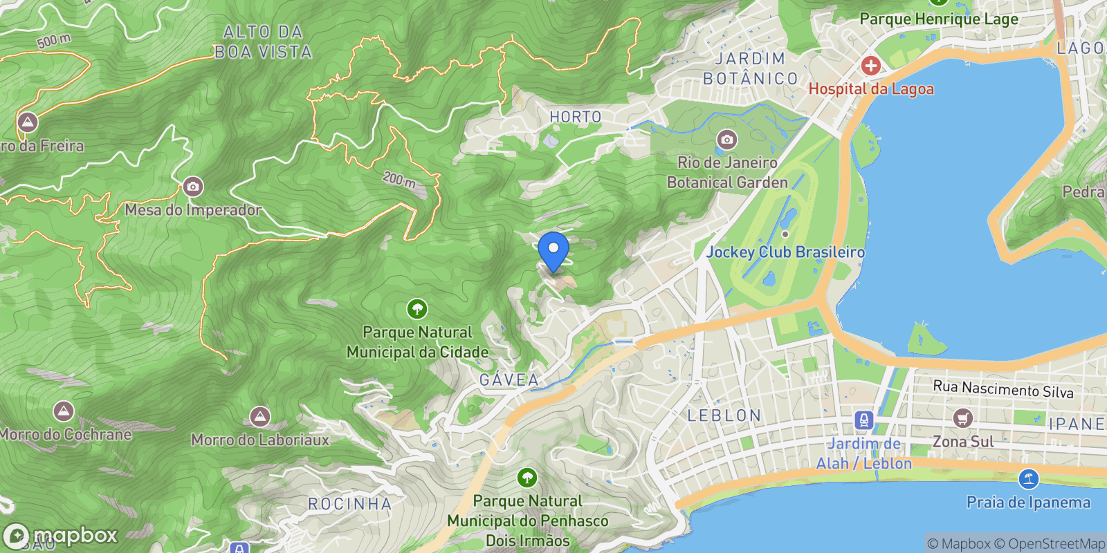 Map showing 100, Rio de Janeiro, State of Rio de Janeiro, Brazil.