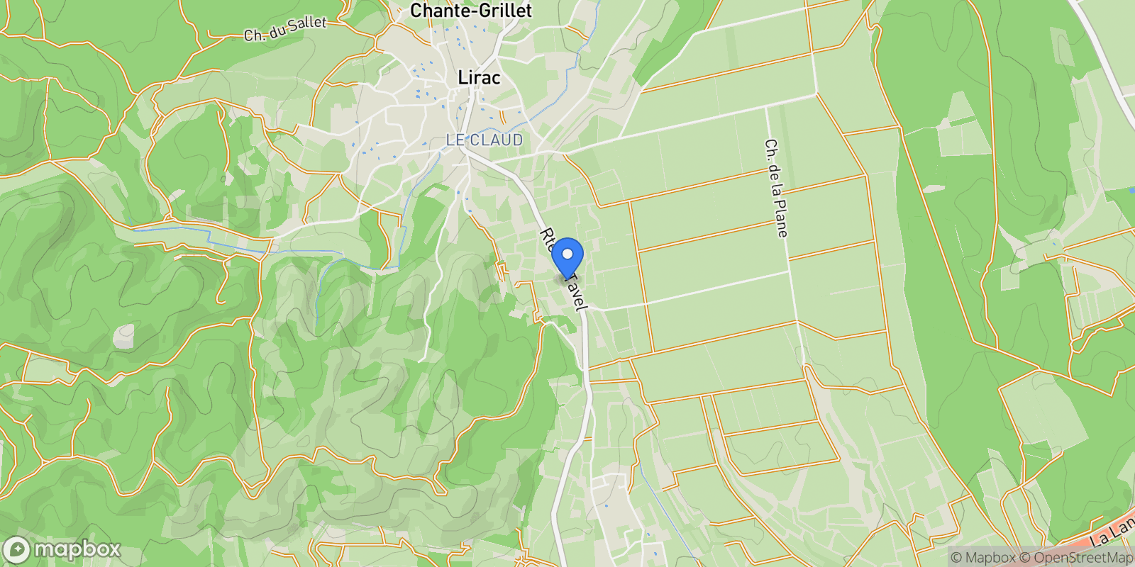 Map showing ST LAURENT DES ARBRES, Lirac, Occitanie, France.