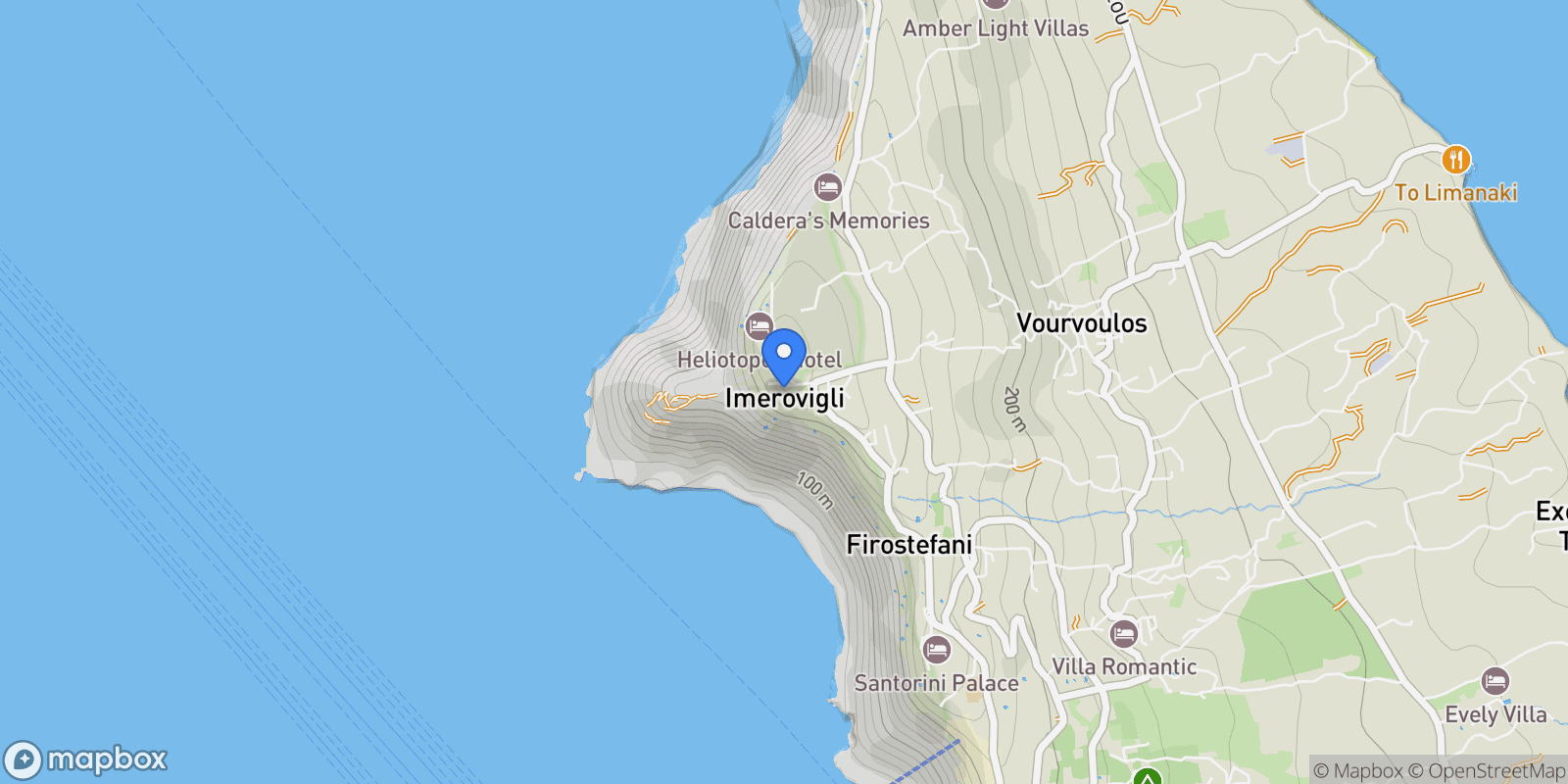 Map showing Imerovigli 847 00, Greece, Thira, Aegean, Greece.