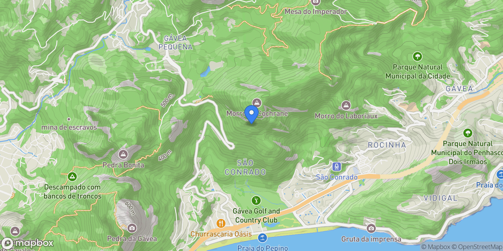 Map showing São Conrado, Rio de Janeiro, Brazil.
