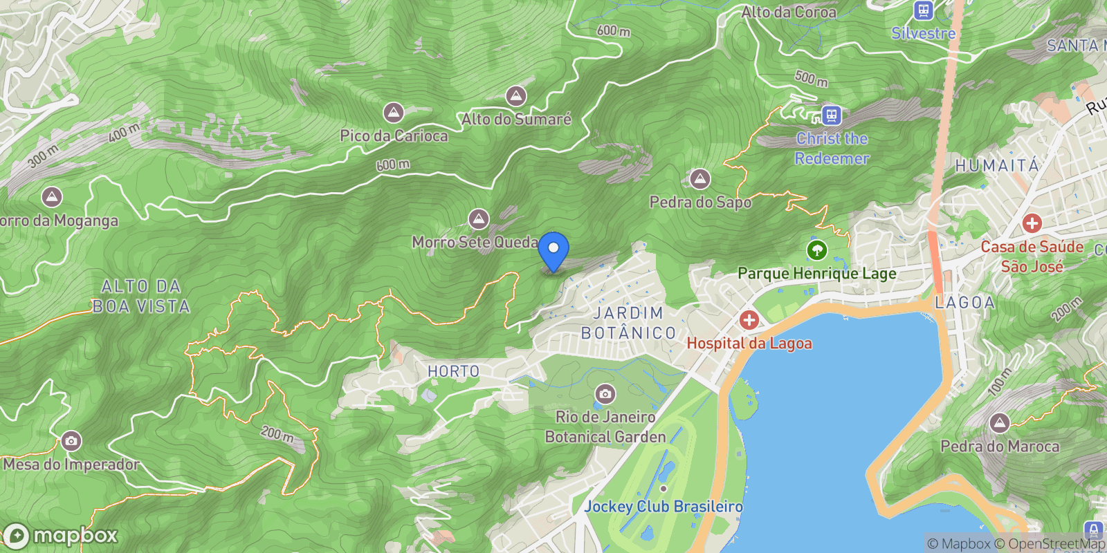 Map showing Jardim Botânico, Rio de Janeiro, Brazil.