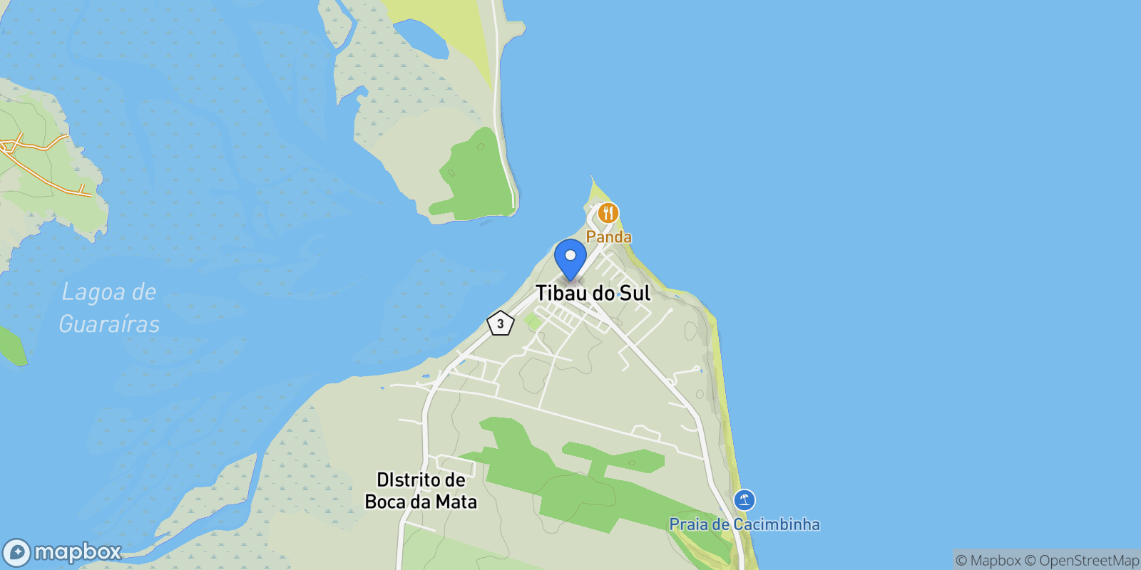 Map showing Tibau do Sul, Tibau do Sul, State of Rio Grande do Norte, Brazil.