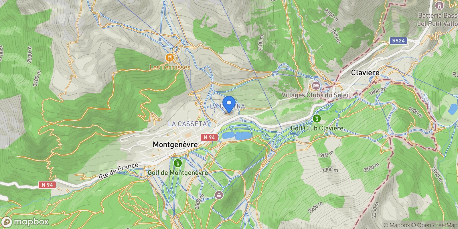 Map showing MONTGENEVRE, Montgenèvre, Provence-Alpes-Côte d'Azur, France.
