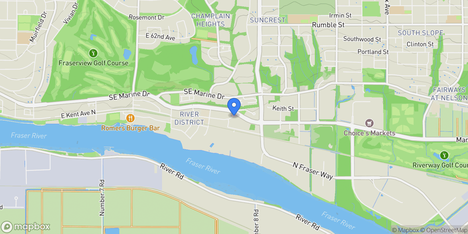 Map showing 3588 Sawmill Crescent 202, Vancouver, British Columbia, Canada.