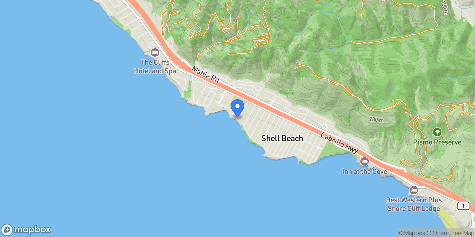 Map showing 2101 Shoreline, Pismo Beach, CA 93449, Pismo Beach, California, United States.