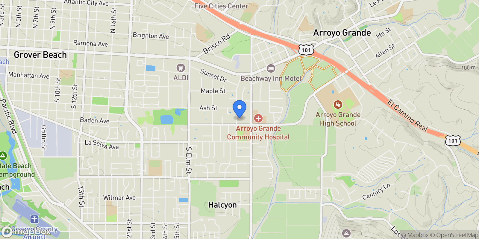 Map showing 375 Alder , Arroyo Grande, CA 93420, Arroyo Grande, California, United States.