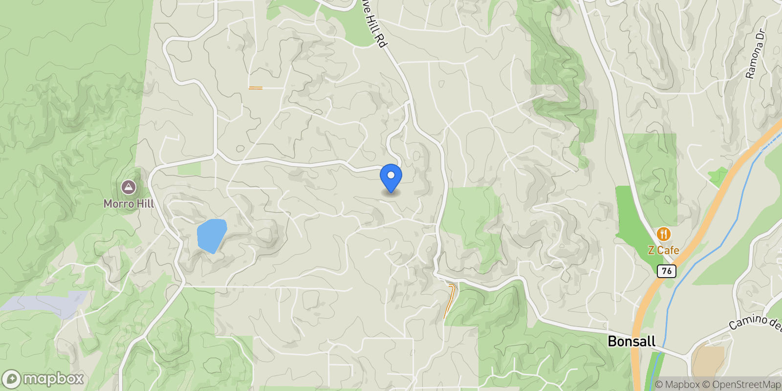 Map showing 5120 Creek Oak Dr, Fallbrook, California, United States.