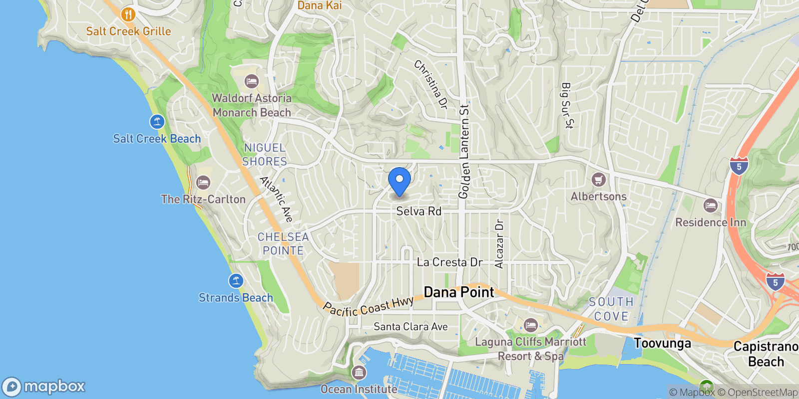 Map showing 33671 Granada Dr 5, Dana Point, California, United States.