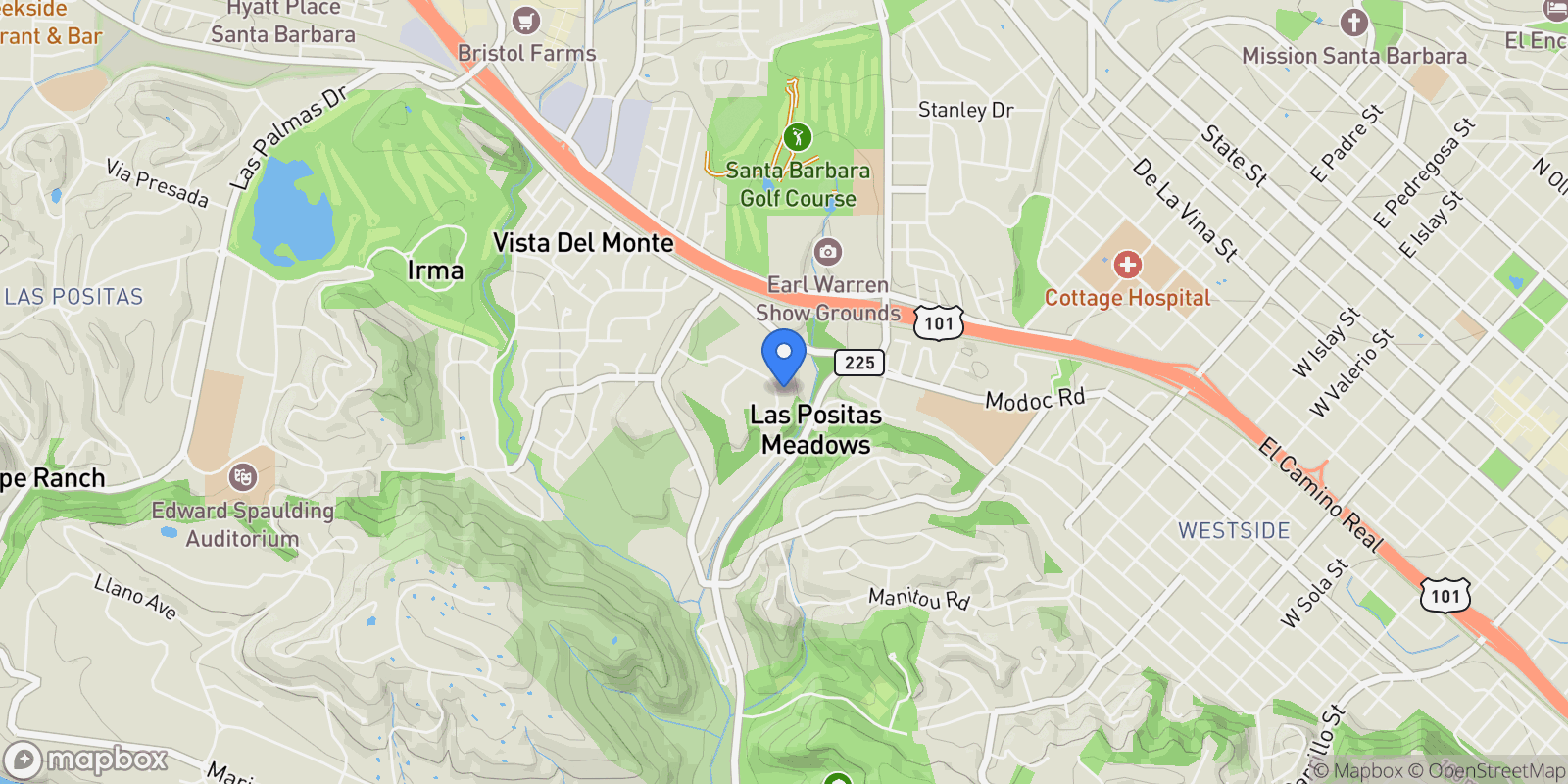 Map showing 3520 La Entrada, Santa Barbara, California, United States.