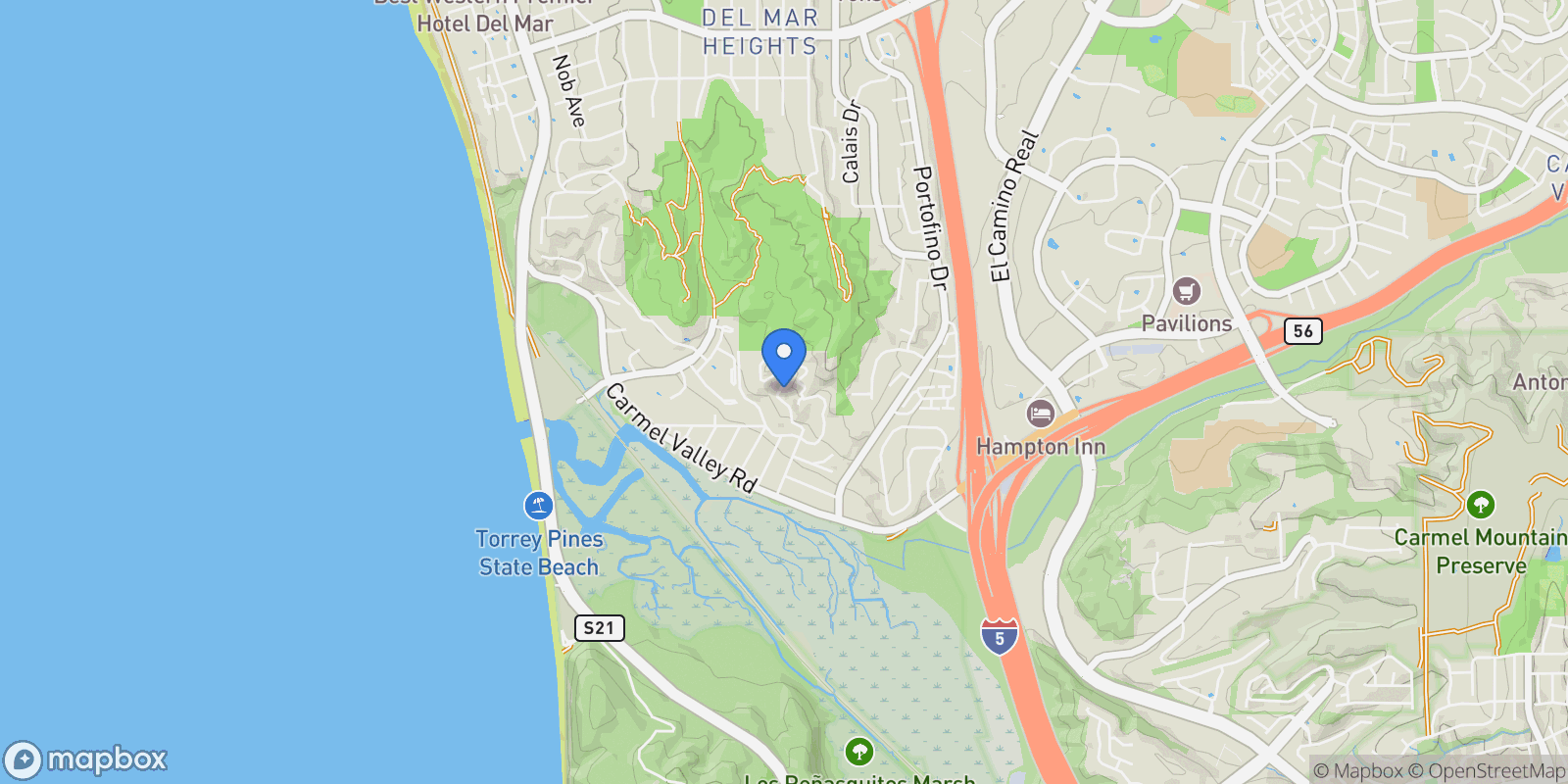 Map showing 12911 Via Grimaldi, Del Mar, California, United States.