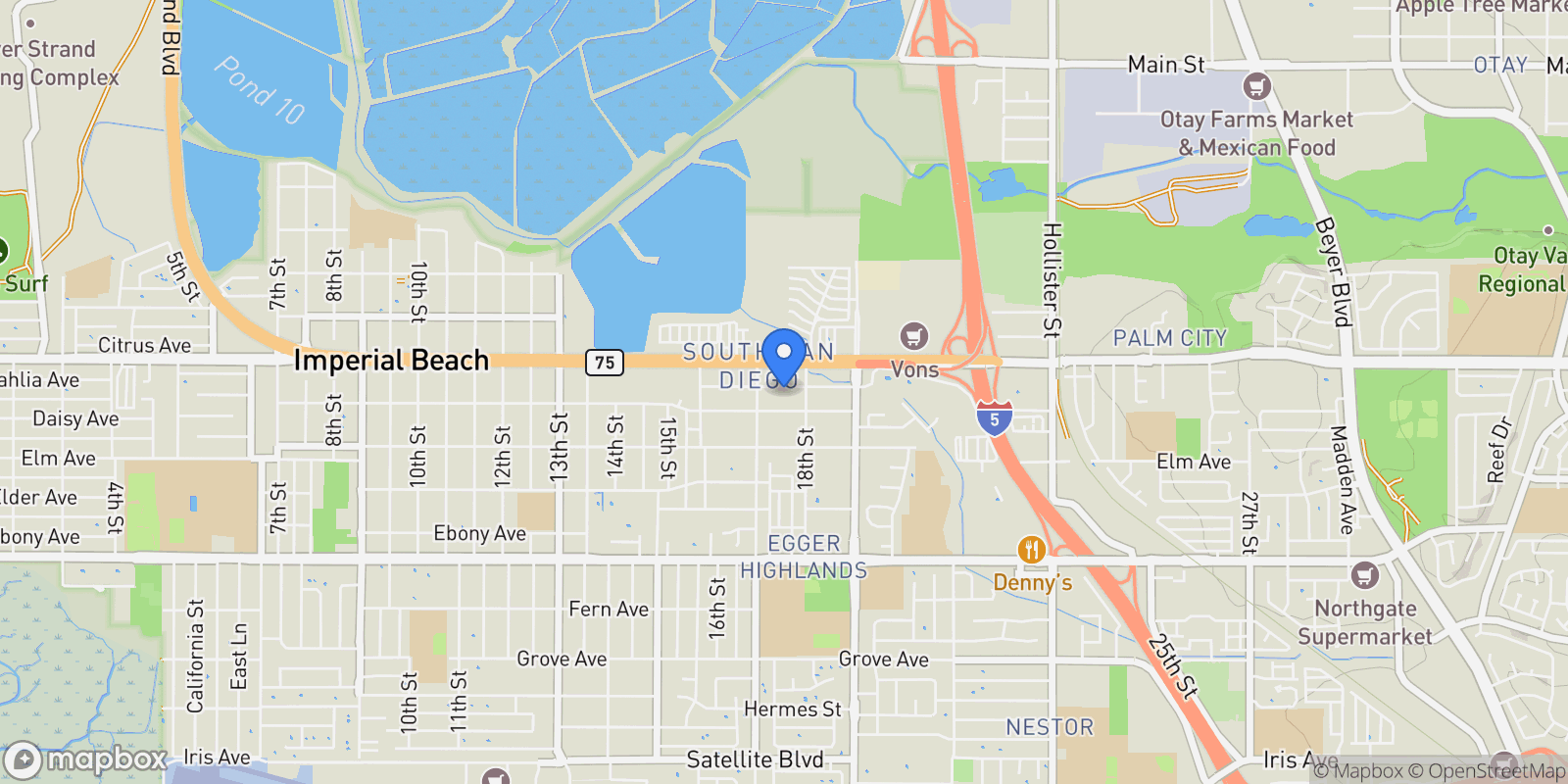 Map showing 1749-51 Dahlia, San Diego, California, United States.