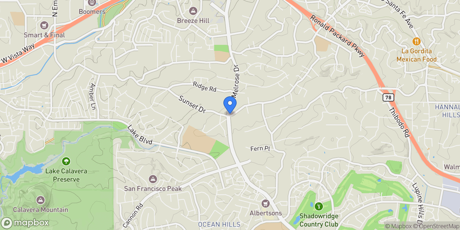 Map showing 793 Michael Ct, Vista, California, United States.