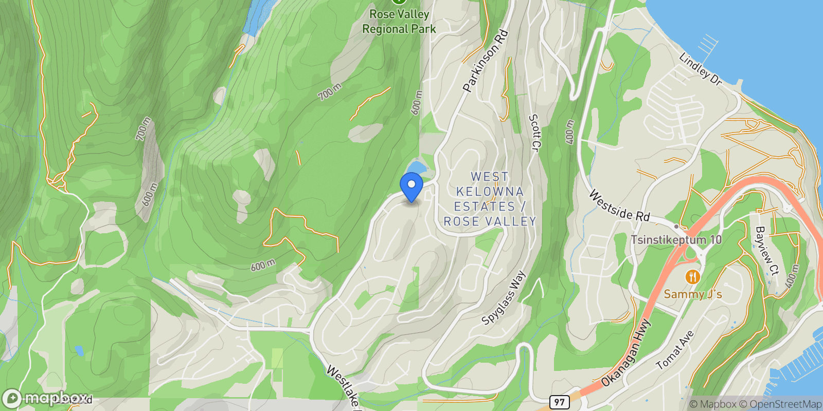 Map showing 1818 Peak Point Court 3, West Kelowna, British Columbia, Canada.