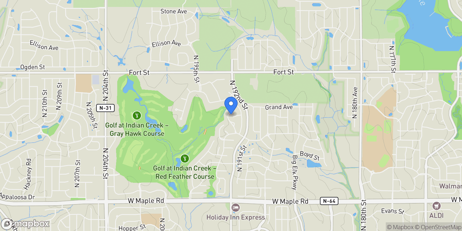 Map showing 5014 N 209 Street, Elkhorn, NE 68022, Omaha, Nebraska, United States.
