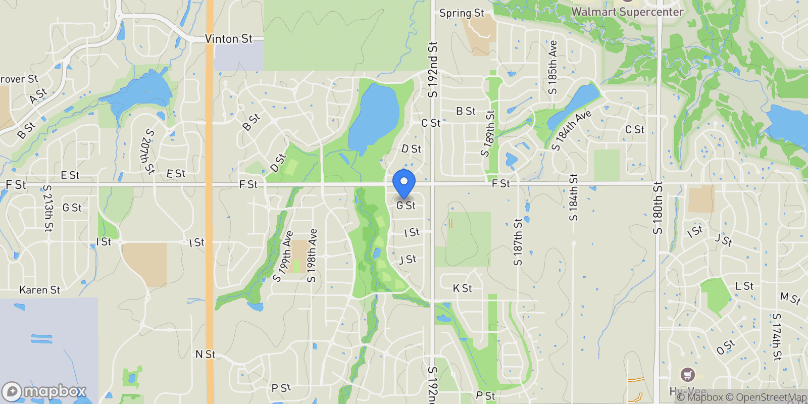 Map showing 19302 G Street, Omaha, NE 68135, Omaha, Nebraska, United States.