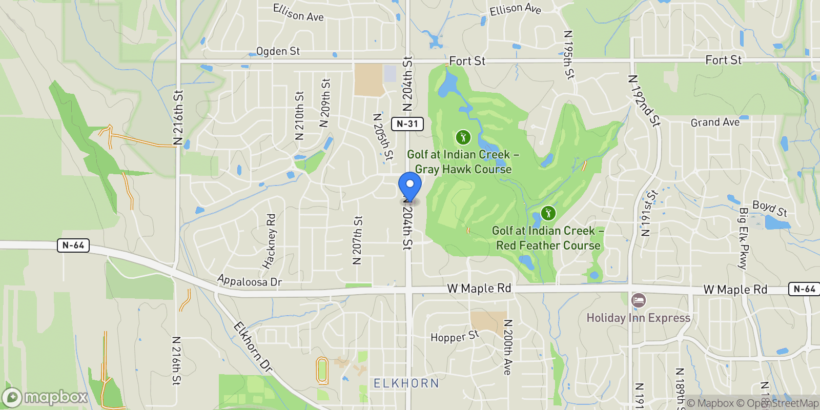 Map showing 3306 S 212th Street, Elkhorn, NE 68022, Omaha, Nebraska, United States.
