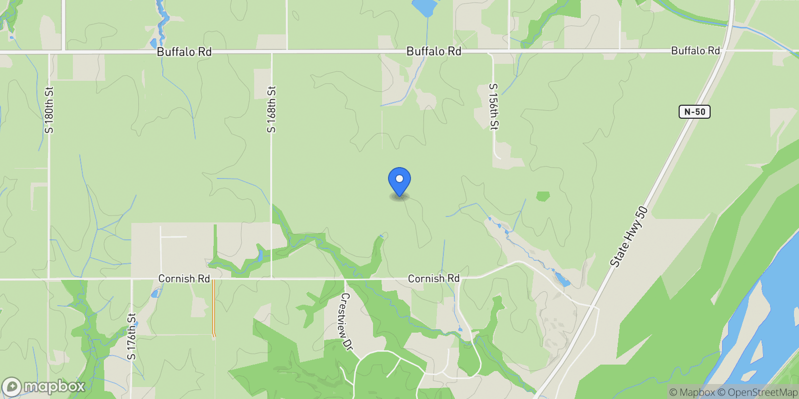 Map showing 15525 Riha Circle, Springfield, NE 68059, Springfield, Nebraska, United States.