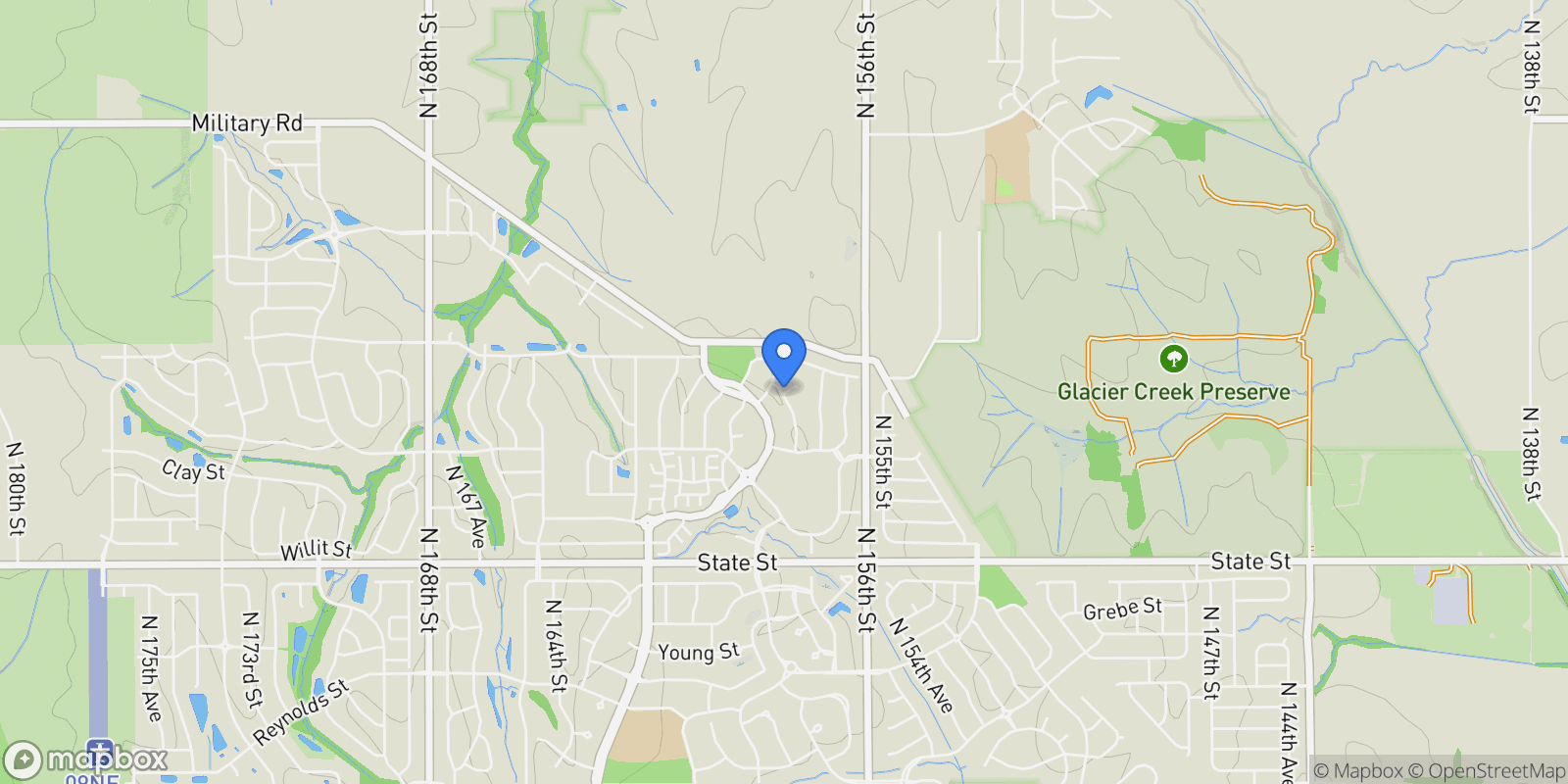 Map showing 11018 N 161st Street, Bennington, NE 68007, Bennington, Nebraska, United States.