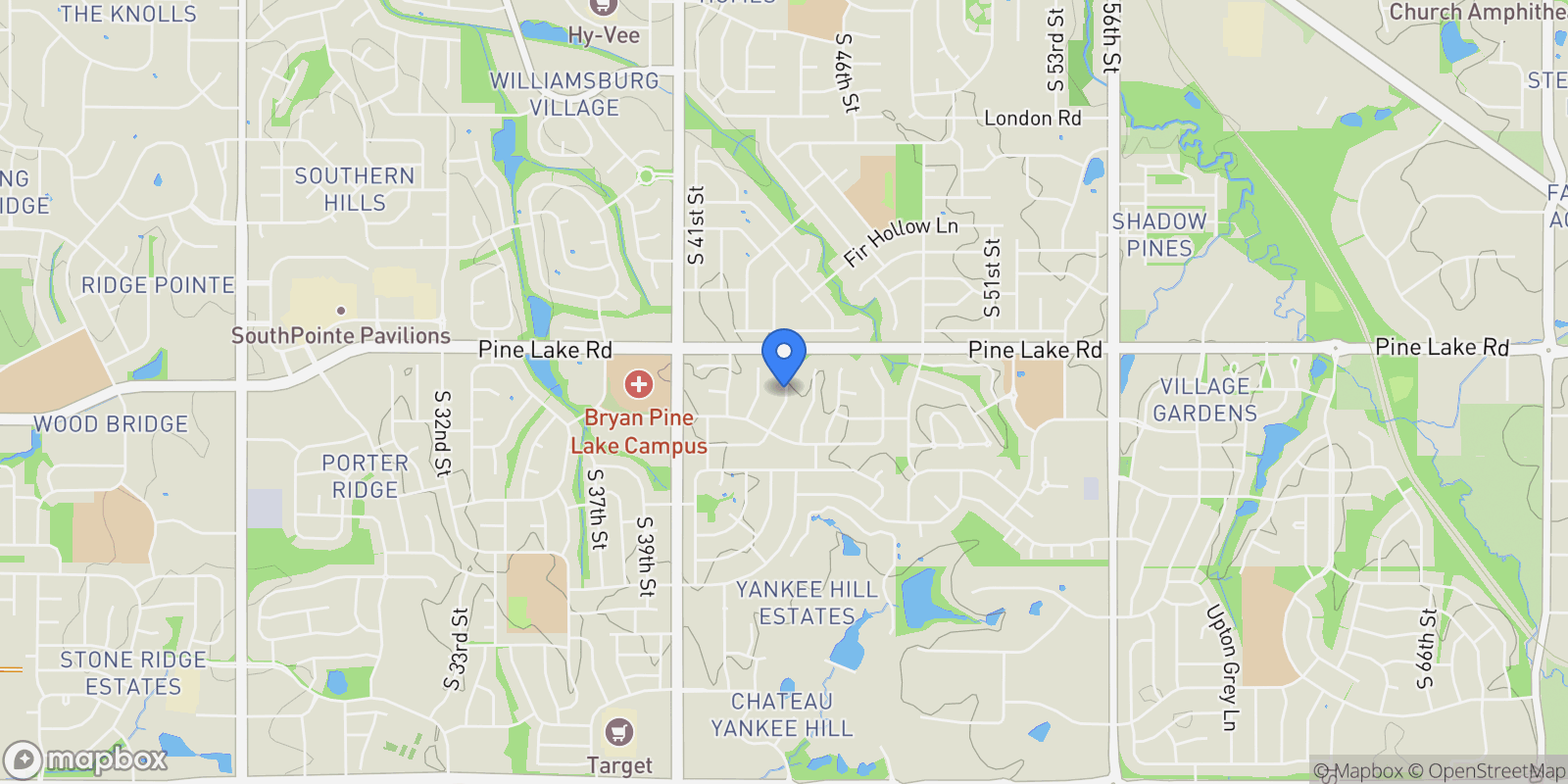 Map showing 7145 S 45th Street, Lincoln, NE 68516, Lincoln, Nebraska, United States.
