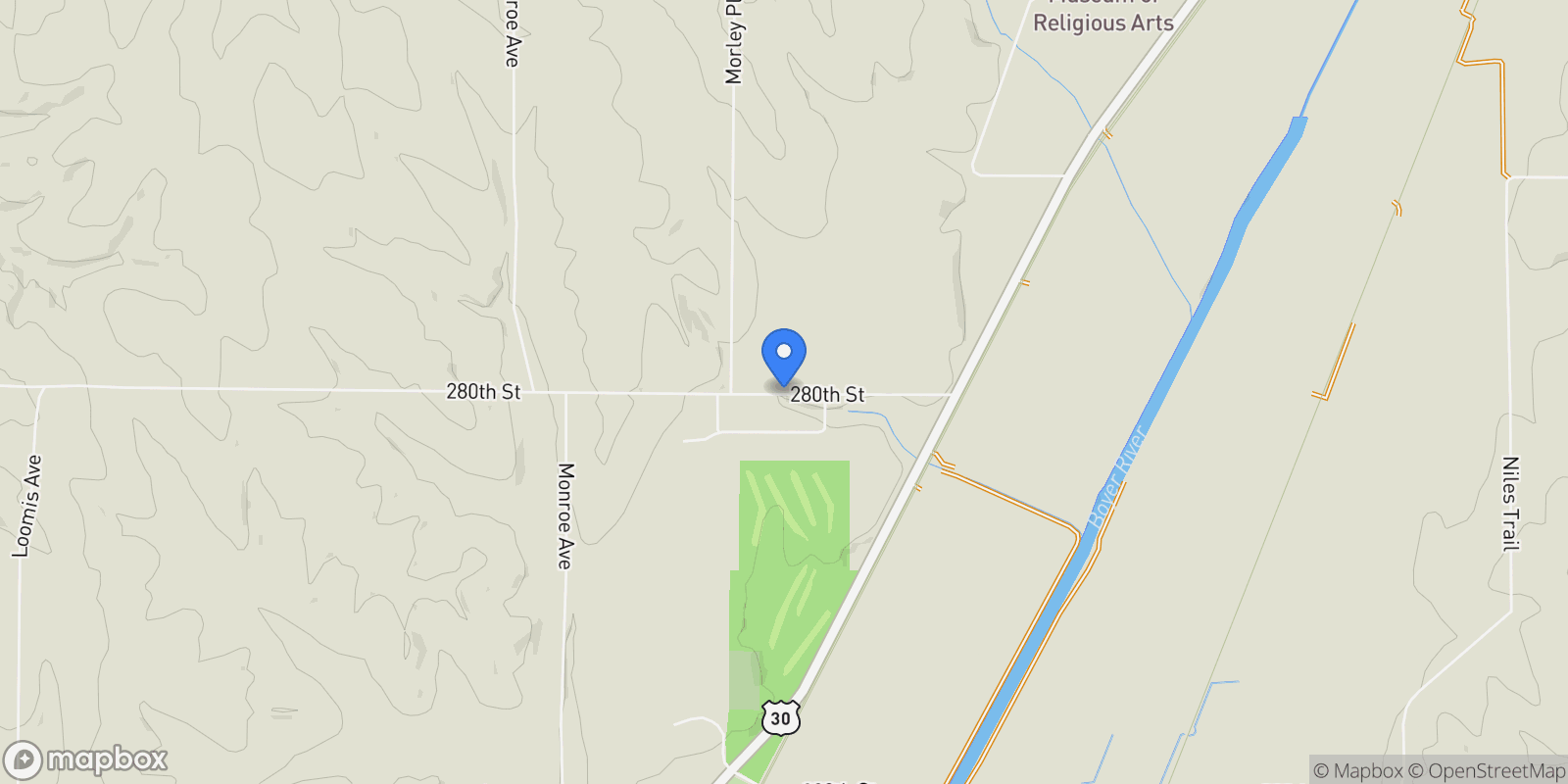 Map showing 2484 280th Street, Logan, IA 51546, Logan, Iowa, United States.