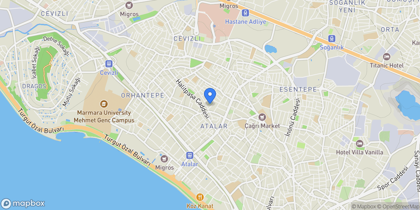 Map showing Atalar, Kartal, İstanbul, İstanbul, Turkey.