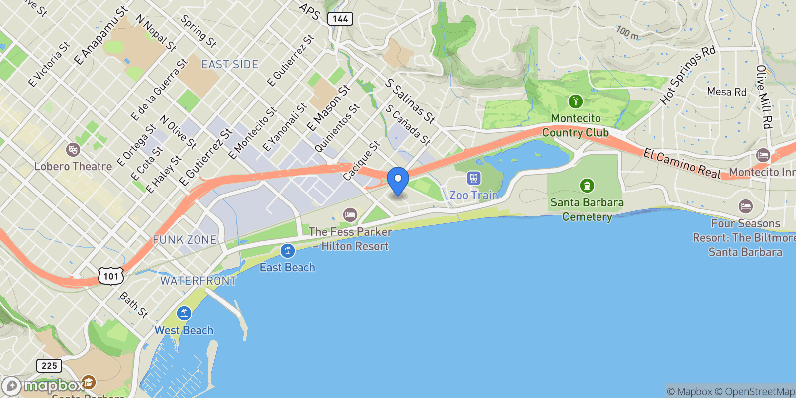 Map showing 428 Corona Del Mar, Santa Barbara, California, United States.