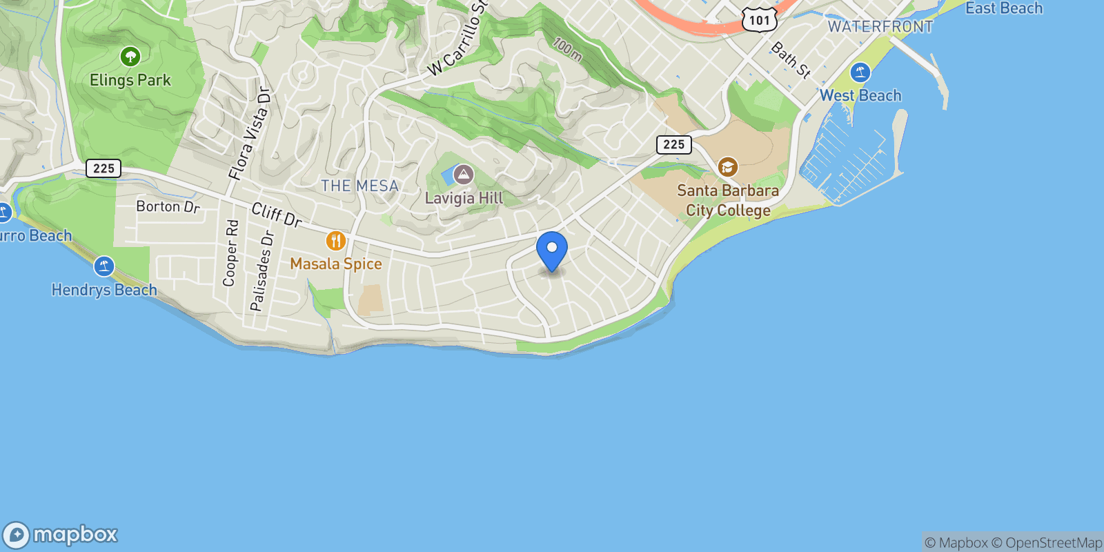 Map showing 246 San Julian Avenue, Santa Barbara, California, United States.