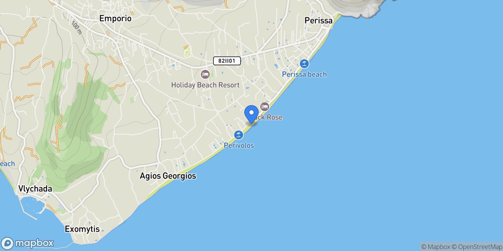 Map showing Perívolos, Santorini 847 03, Greece, Thira, Aegean, Greece.