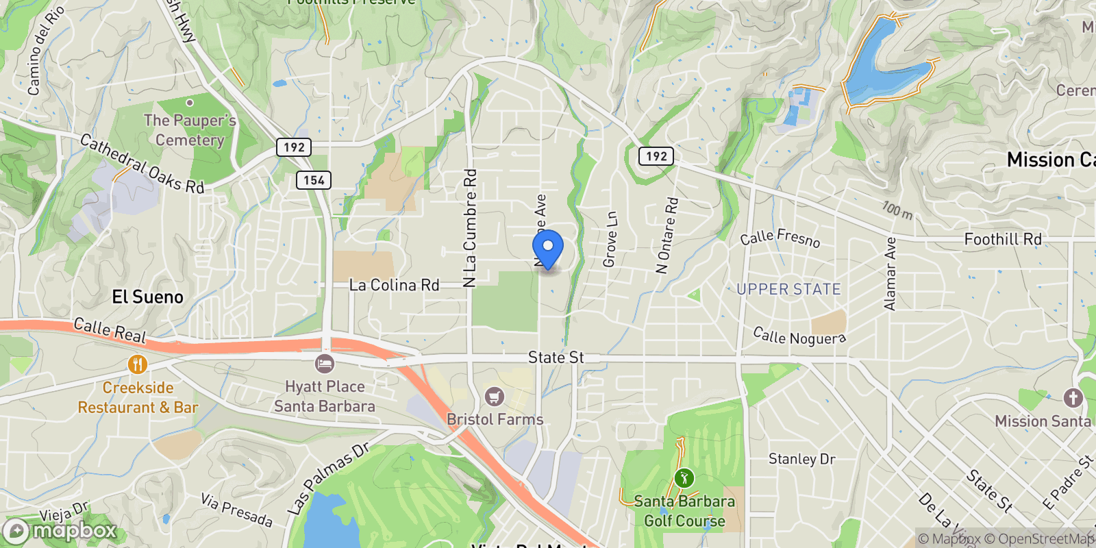 Map showing 3706 Lincolnwood Drive, Santa Barbara, California, United States.
