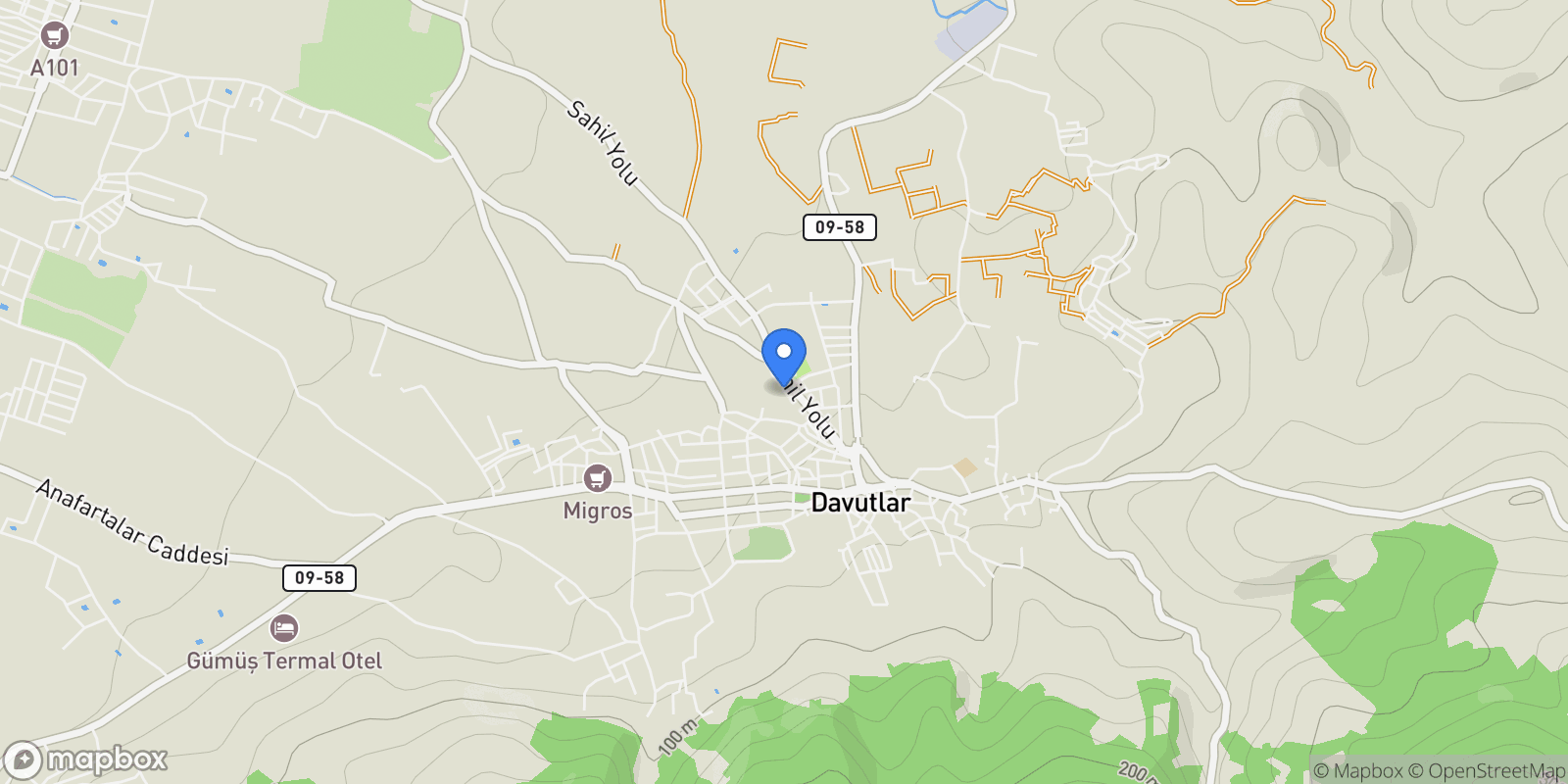 Map showing Davutlar, Kuşadası, Aydın, Davutlar, Aydın, Turkey.
