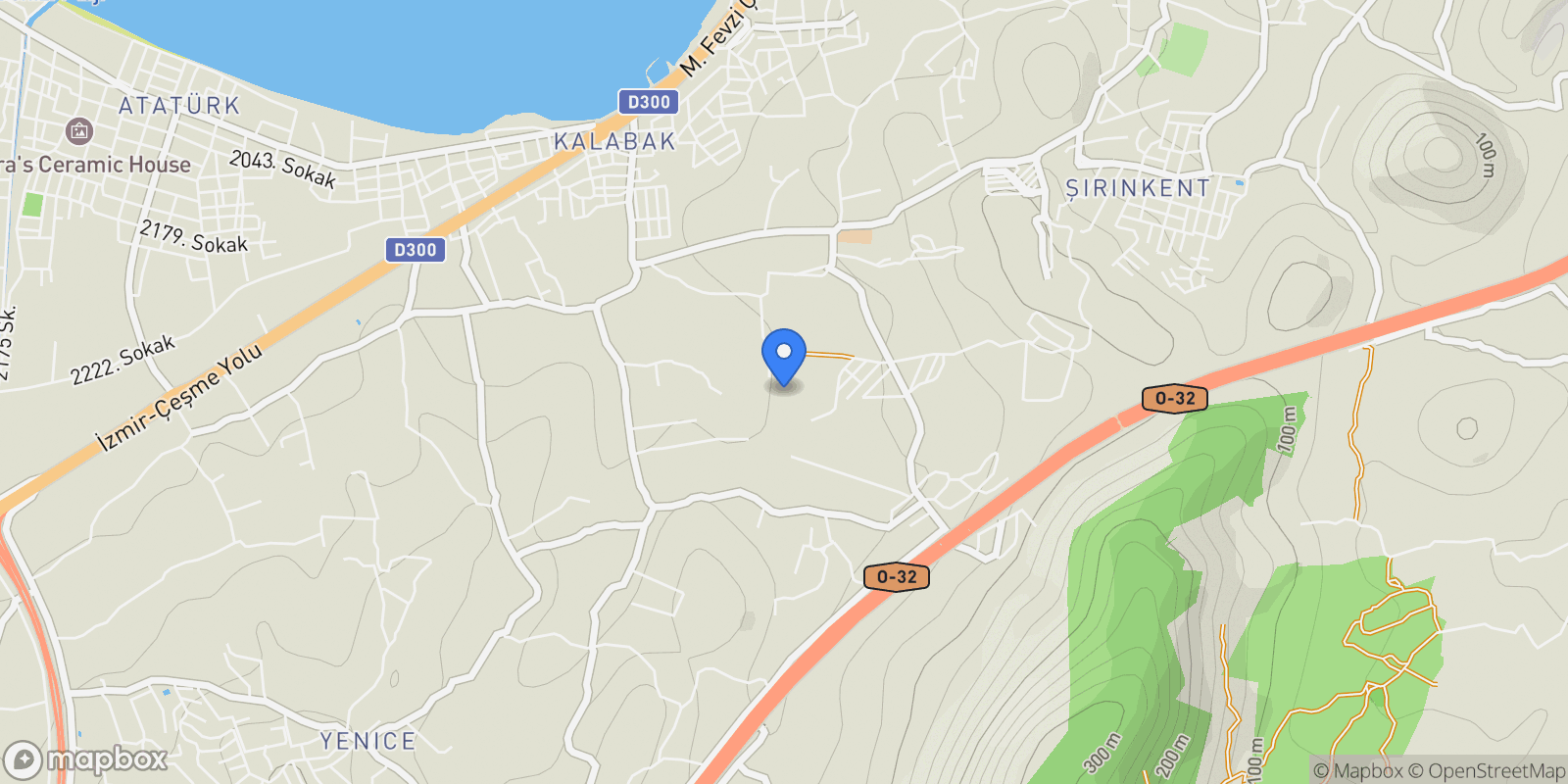 Map showing Kalabak, Urla, İzmir, İzmir, Turkey.