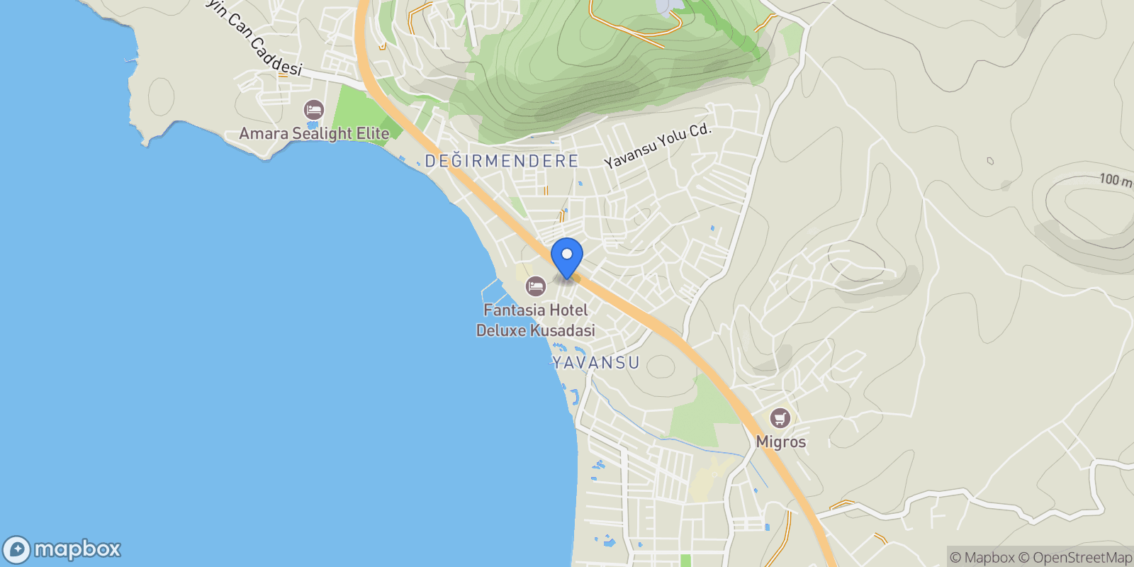 Map showing Soğucak, Kuşadası, Aydın, Aydın, Turkey.