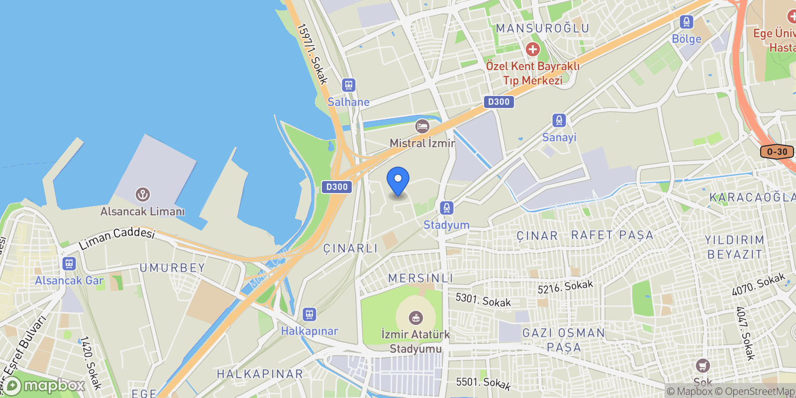 Map showing Çınarlı, Konak, İzmir, İzmir, Turkey.