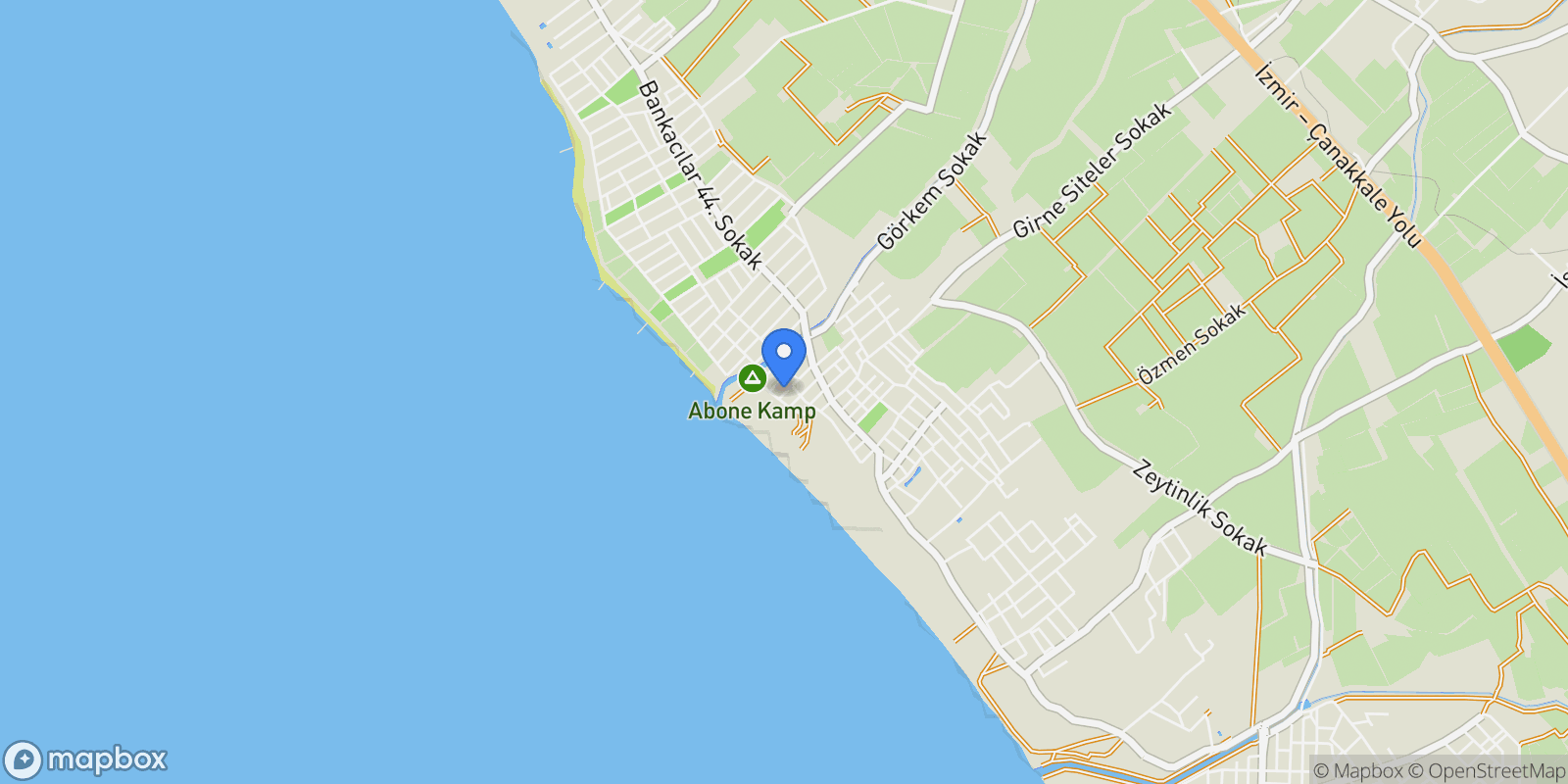 Map showing Kabakum, Dikili, İzmir, İzmir, Turkey.