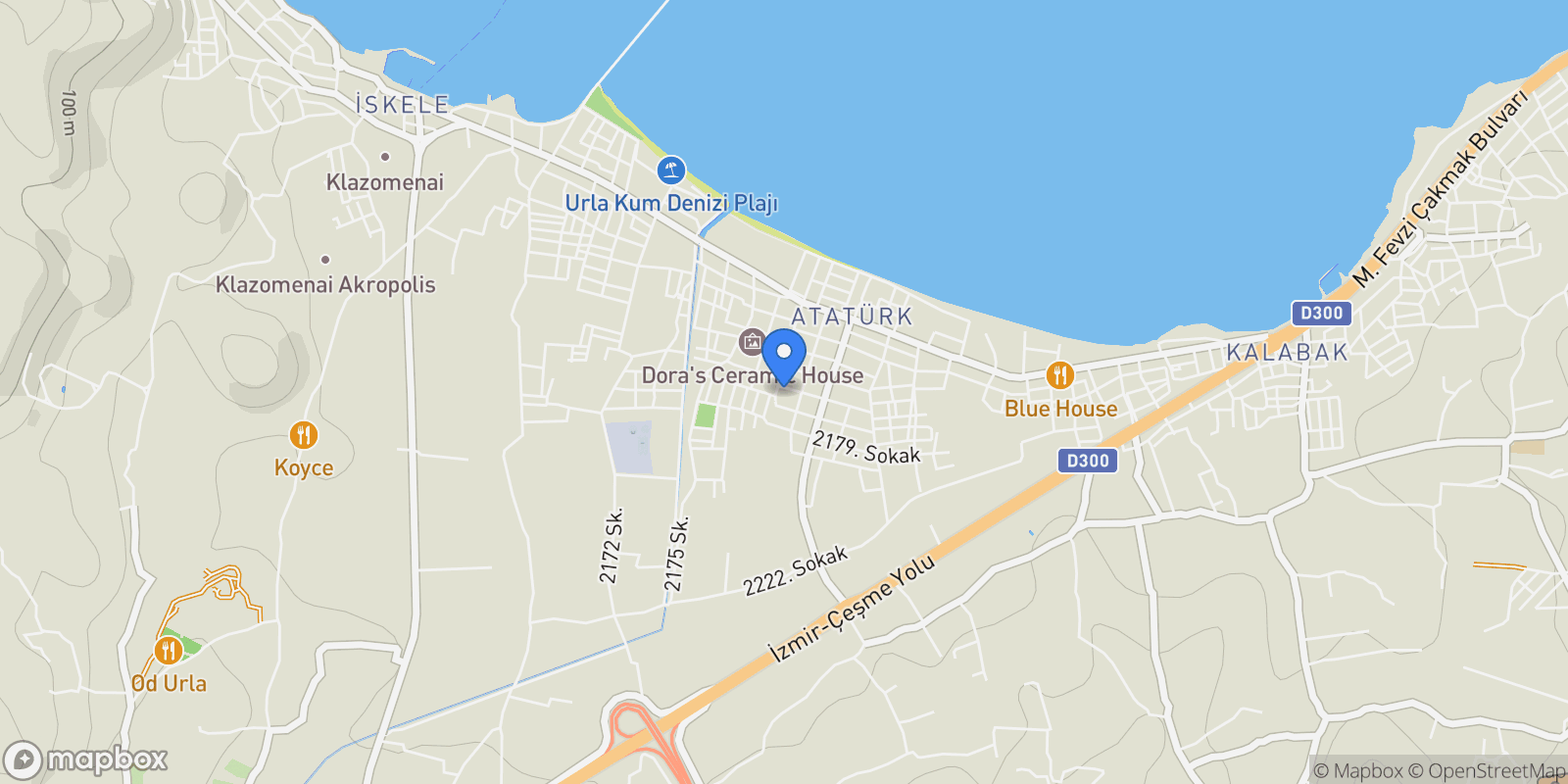 Map showing Atatürk, Urla, İzmir, İzmir, Turkey.