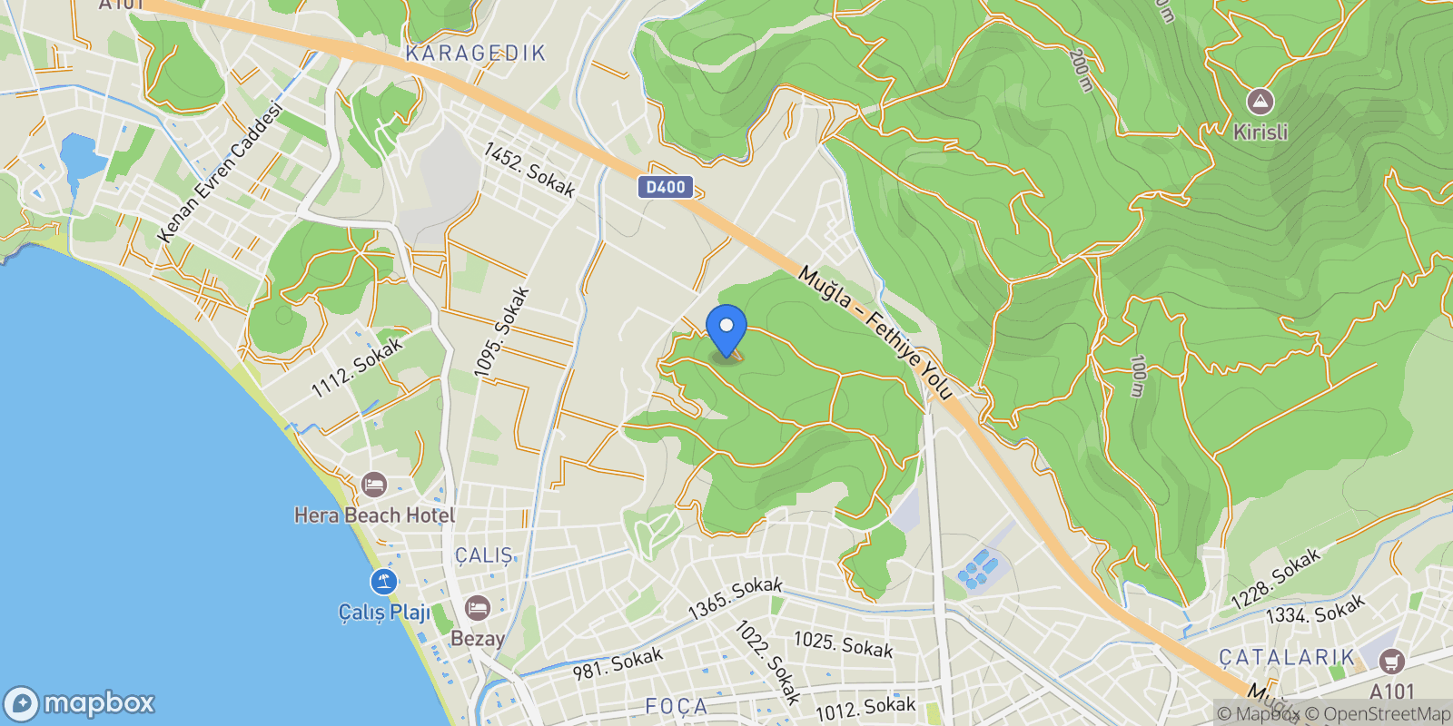 Map showing Karagedik, Fethiye, Muğla, Fethiye, Turkey.