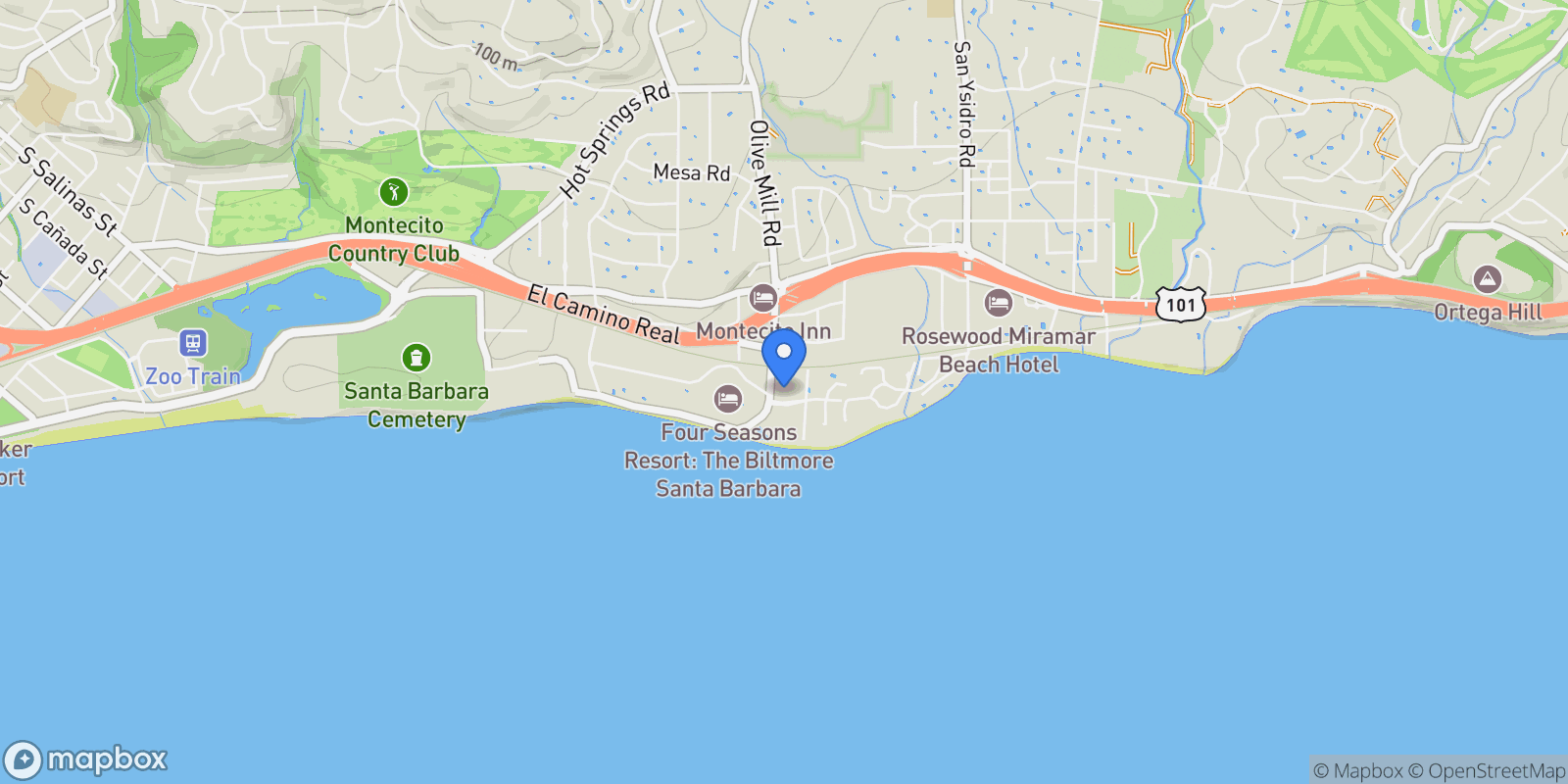 Map showing 1311 Plaza De Sonadores, Montecito, California, United States.