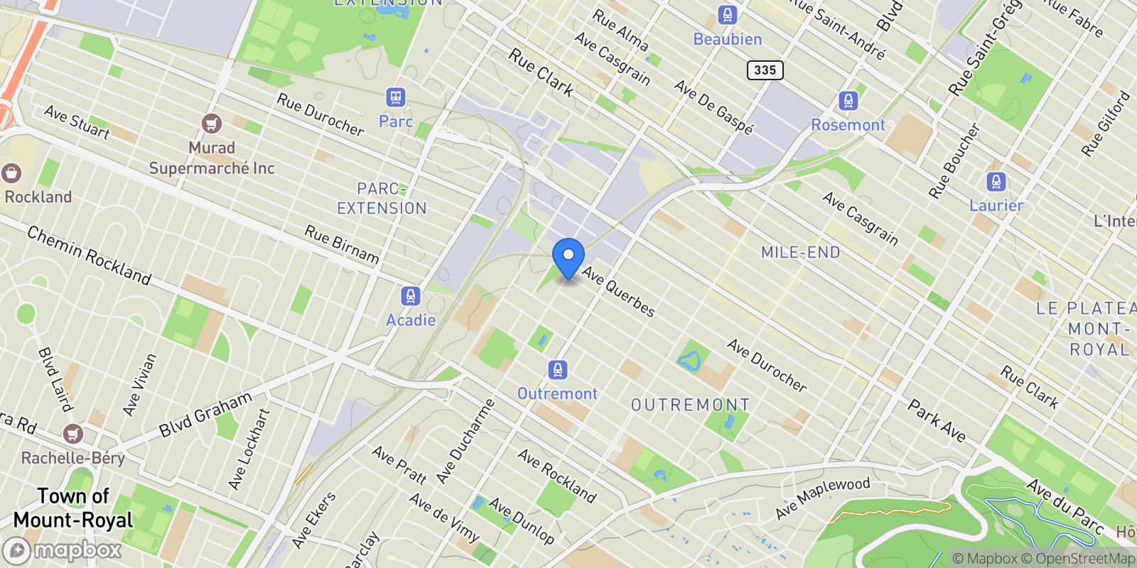 Map showing 1100 Av. Ducharme 18, Montréal, Quebec, Canada.