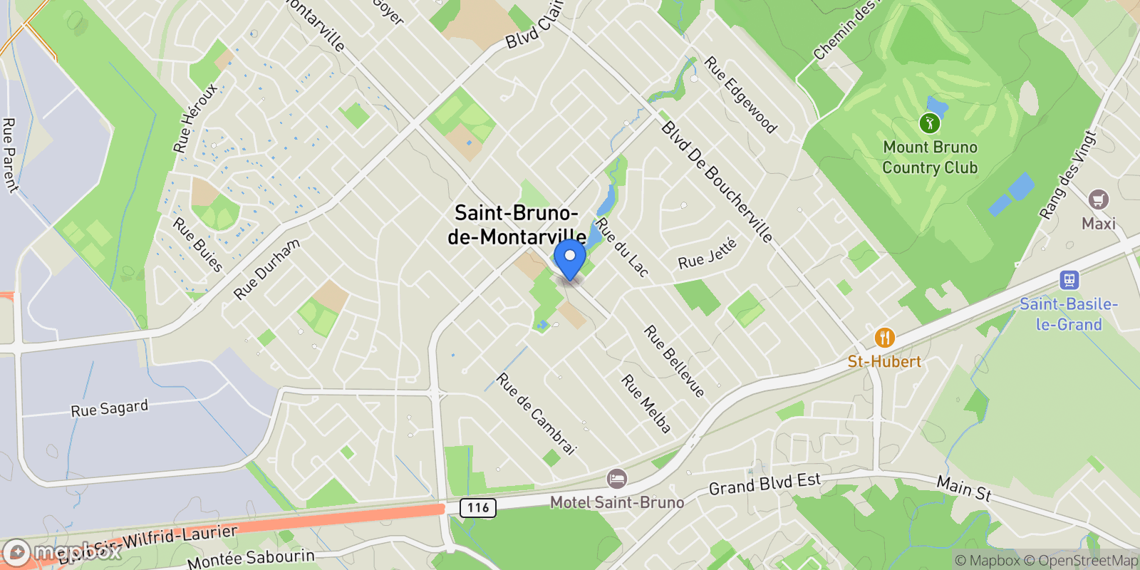 Map showing 1795 Rue Montarville, St-Bruno-de-Montarville, Quebec, Canada.