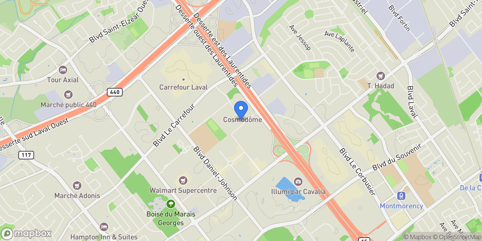 Map showing 2100 Av. Terry-Fox 606, Laval, Quebec, Canada.