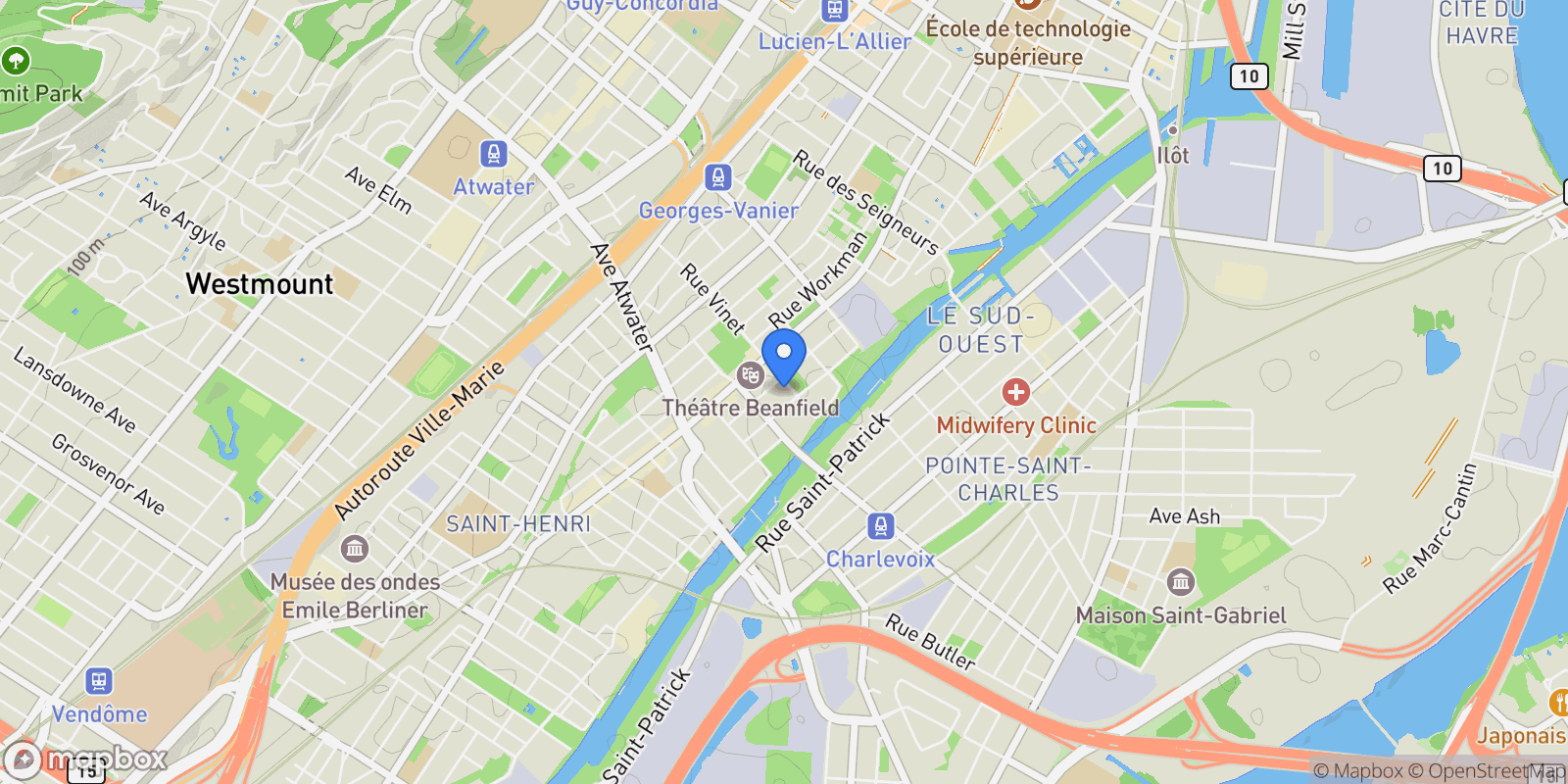 Map showing 190 Rue Vinet 308, Montréal, Quebec, Canada.