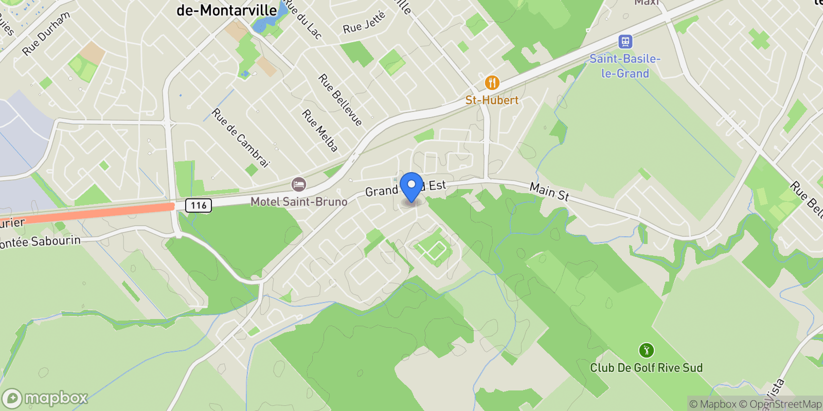 Map showing 4205 Rue de l'Orchidée, St-Bruno-de-Montarville, Quebec, Canada.