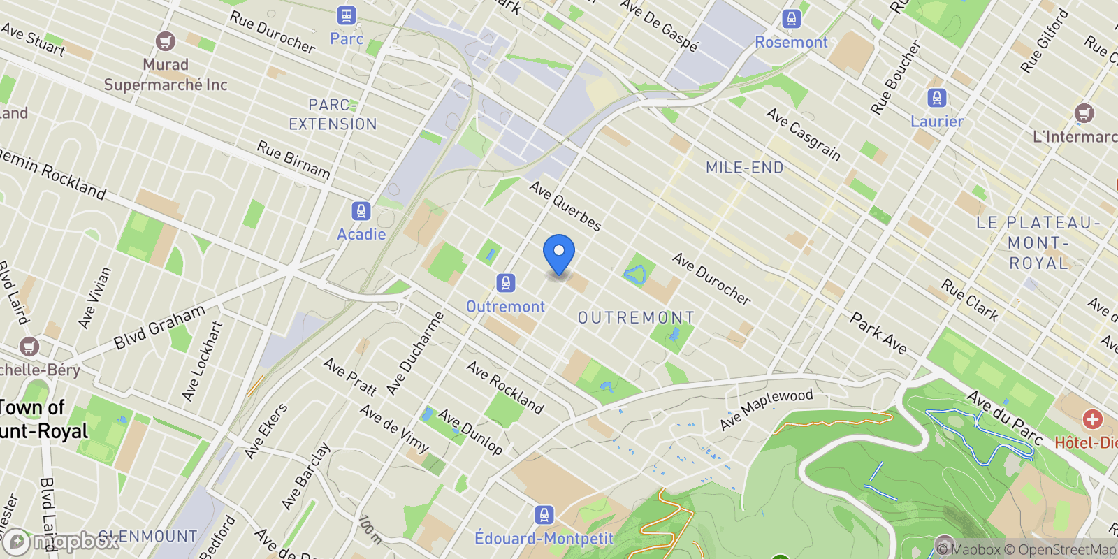 Map showing 734 Av. Outremont 3, Montréal, Quebec, Canada.